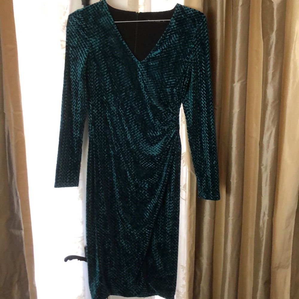 Green velvet dress